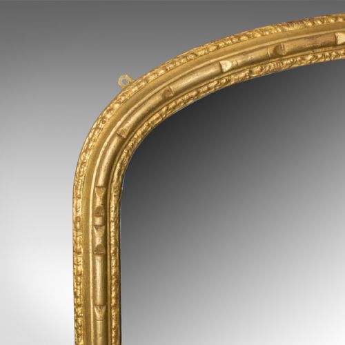 fig 1. Antique Overmantel Mirror, English, Georgian Dome Top, Wall, Giltwood Circa 1800