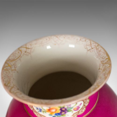 fig 1. Antique Vase, Large, German, Porcelain, Flower, AR, Ceramics Late 19th Century