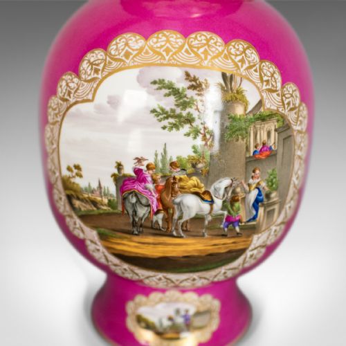fig 2. Antique Vase, Large, German, Porcelain, Flower, AR, Ceramics Late 19th Century