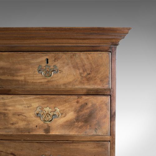 fig 2. Antique, Chest On Chest of Drawers, English, Tall Boy, Mahogany, Circa 1780