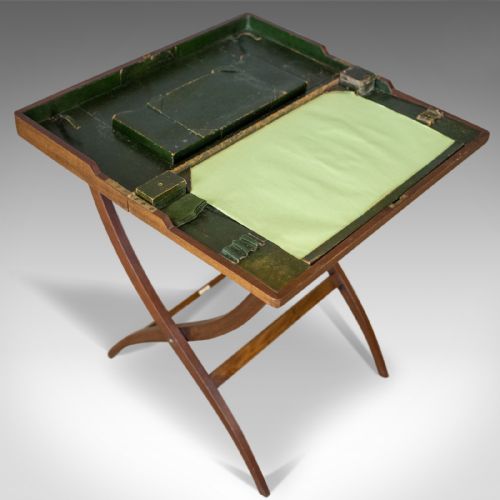 fig 3. Antique Coaching Desk, Asprey London, Edwardian, Folding, Portable, Travel c1910