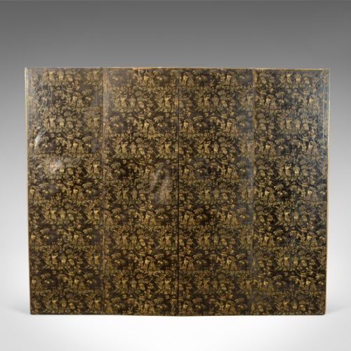 fig 1. Antique Folding Screen, Room Divider, Wall Art, Photographer's Prop Circa 1910