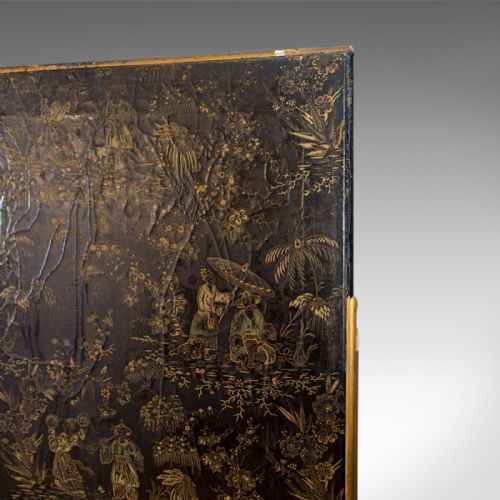 fig 3. Antique Folding Screen, Room Divider, Wall Art, Photographer's Prop Circa 1910