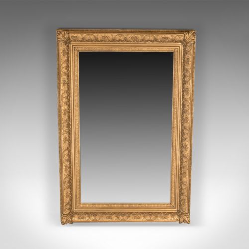 Large Antique Wall Mirror, Victorian, Gilt Gesso Frame, Overmantel Circa 1880