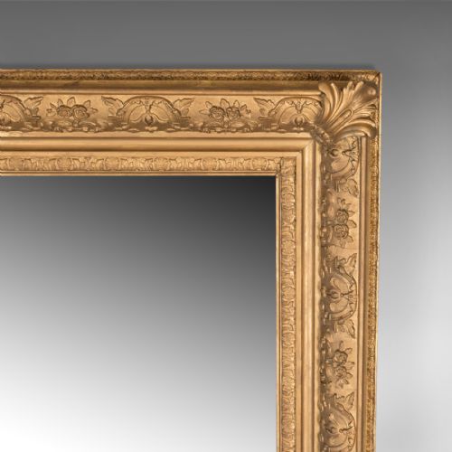 fig 2. Large Antique Wall Mirror, Victorian, Gilt Gesso Frame, Overmantel Circa 1880