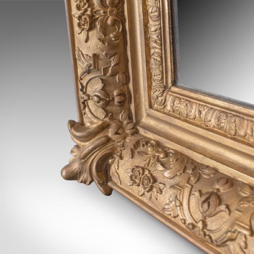 fig 3. Large Antique Wall Mirror, Victorian, Gilt Gesso Frame, Overmantel Circa 1880