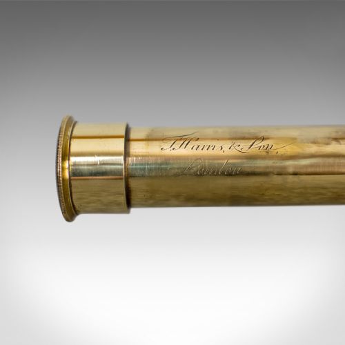 fig 3. Antique Telescope, English, Single Draw Refractor, T Harris & Son London, c.1810
