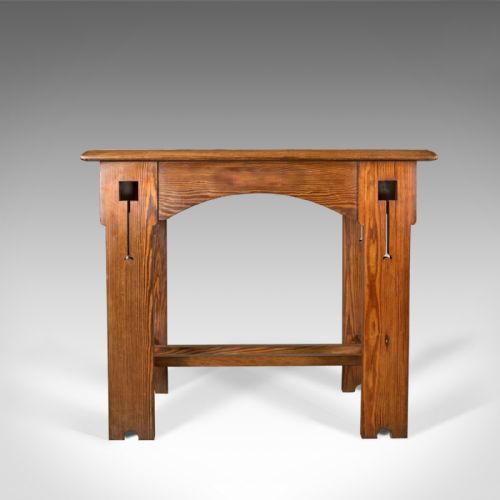 fig 1. Antique Console Table, English, Arts & Crafts, Victorian, Pine, Side, Circa 1880