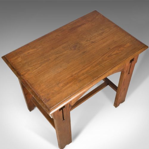 fig 3. Antique Console Table, English, Arts & Crafts, Victorian, Pine, Side, Circa 1880