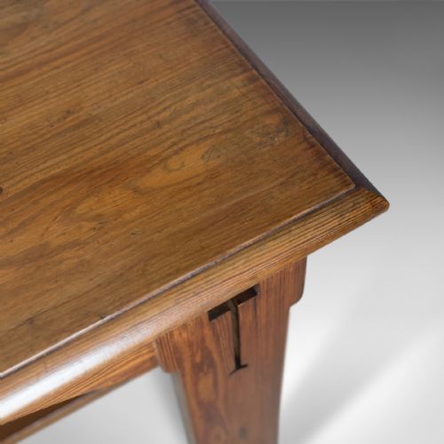 fig 4. Antique Console Table, English, Arts & Crafts, Victorian, Pine, Side, Circa 1880