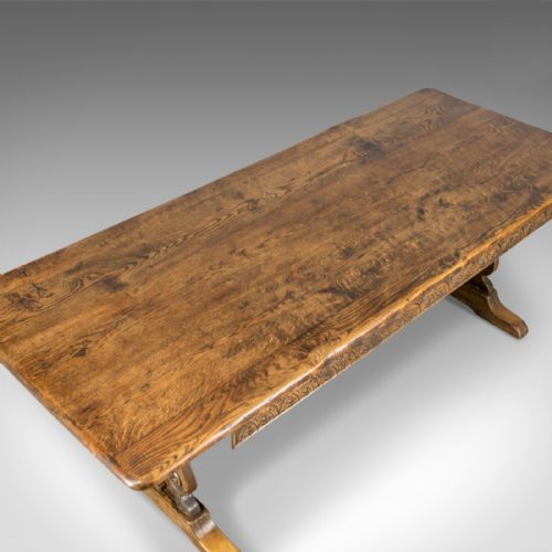 fig 1. Antique Refectory Table, Oak Dining, Jacobean Taste, Seating up to Ten, c.1900