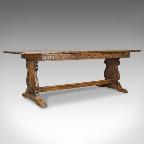 fig 4. Antique Refectory Table, Oak Dining, Jacobean Taste, Seating up to Ten, c.1900