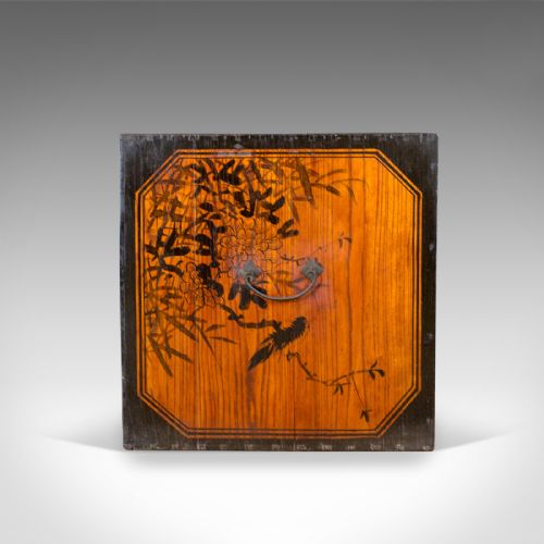 fig 2. Japanese Antique Chest, Lacquered Pine Trunk, Blanket Box, Late 19th Century