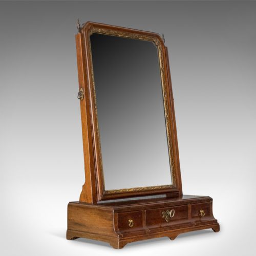 Antique Dressing Table Mirror, English Georgian, Mahogany, Toilet, Vanity C.1800