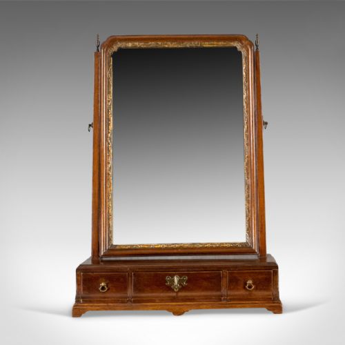 fig 1. Antique Dressing Table Mirror, English Georgian, Mahogany, Toilet, Vanity c.1800