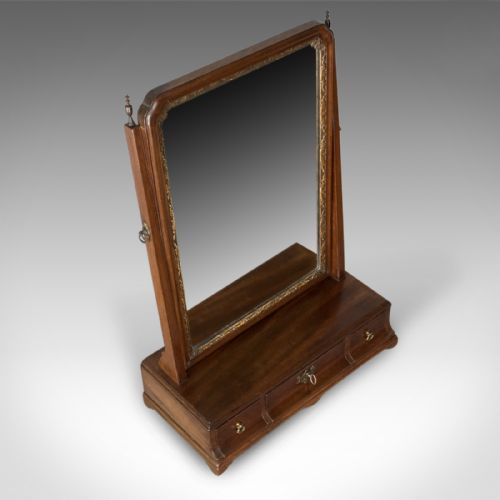 fig 3. Antique Dressing Table Mirror, English Georgian, Mahogany, Toilet, Vanity c.1800