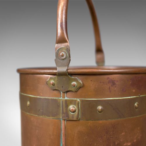 fig 2. Antique Coal Bucket, English, Victorian, Fireside, Log, Scuttle Circa 1890