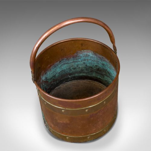fig 3. Antique Coal Bucket, English, Victorian, Fireside, Log, Scuttle Circa 1890