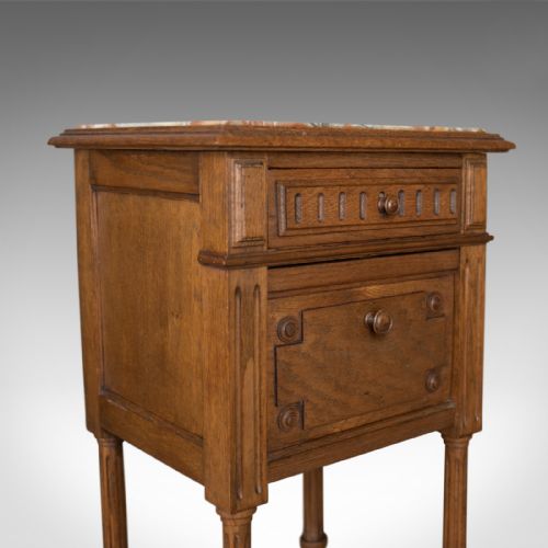 fig 4. Antique Pot Cupboard, French, Marble Top, Bedside Cabinet, Nightstand Circa 1900