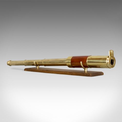 Antique Telescope, Three Draw, Mahogany, Brass, English, Georgian, Circa 1780