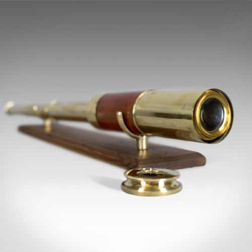 fig 1. Antique Telescope, Three Draw, Mahogany, Brass, English, Georgian, Circa 1780
