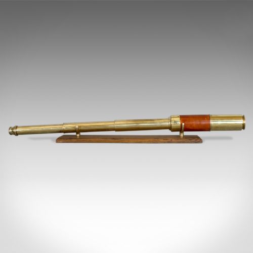 fig 3. Antique Telescope, Three Draw, Mahogany, Brass, English, Georgian, Circa 1780
