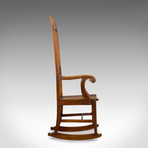 fig 3. Antique Rocking Chair, English Victorian, Mahogany, Wavy Line, Rocker Circa 1850