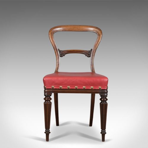 fig 1. Set of Six Antique Dining Chairs, Leather, William IV, Buckle Back, Circa 1830