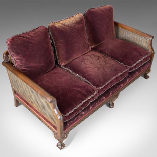 fig 2. Antique Conservatory Suite, Bergere Sofa & Two Chairs, Edwardian, English c.1910