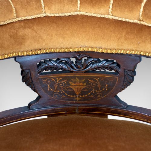 fig 4. Pair of Antique Salon Chairs, English, Victorian, Bedroom, Armchair, Classical