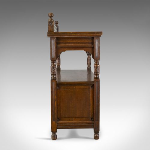 fig 1. Antique Sideboard, Gillow & Co, Oak, Arts and Crafts Buffet Cabinet, Circa 1890
