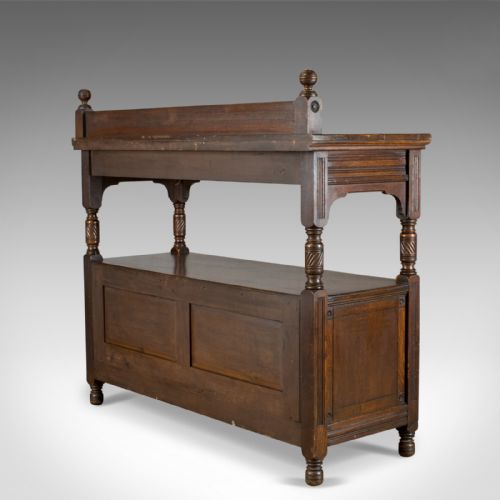fig 2. Antique Sideboard, Gillow & Co, Oak, Arts and Crafts Buffet Cabinet, Circa 1890