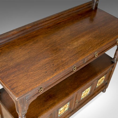 fig 4. Antique Sideboard, Gillow & Co, Oak, Arts and Crafts Buffet Cabinet, Circa 1890