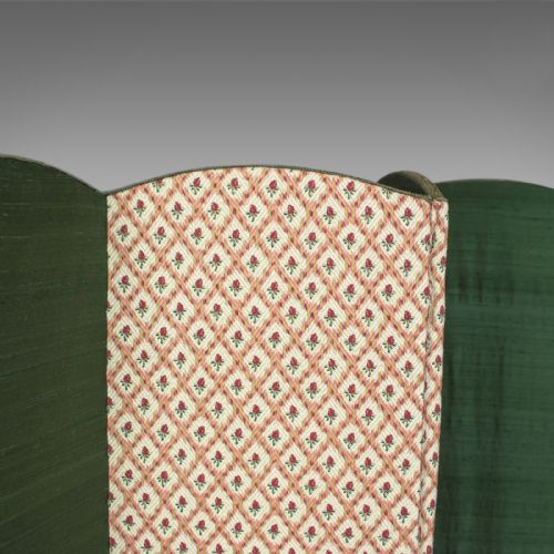 fig 2. Antique Four Fold Screen, Edwardian, Panel, Room Divider, Photgrapher's Prop
