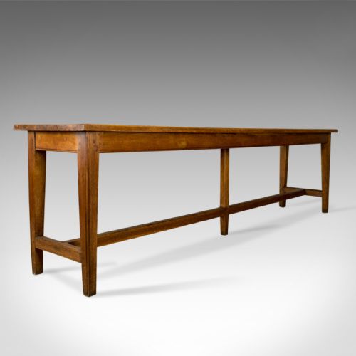 Antique Refectory Table, Victorian, Long, Narrow, Dining, Console, Oak C.1880