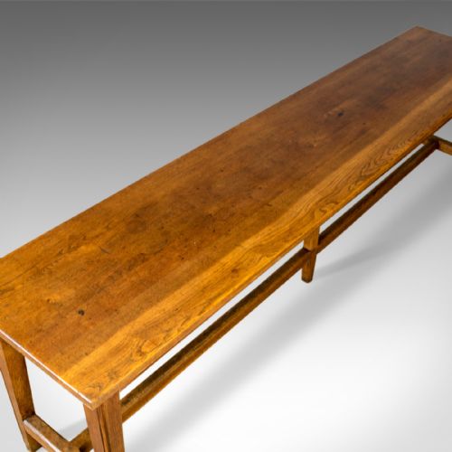 fig 1. Antique Refectory Table, Victorian, Long, Narrow, Dining, Console, Oak c.1880