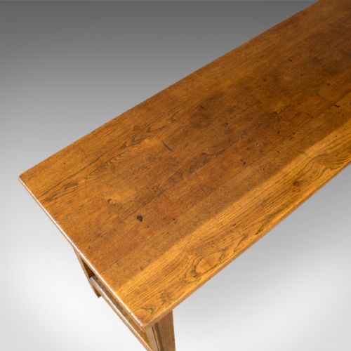 fig 2. Antique Refectory Table, Victorian, Long, Narrow, Dining, Console, Oak c.1880