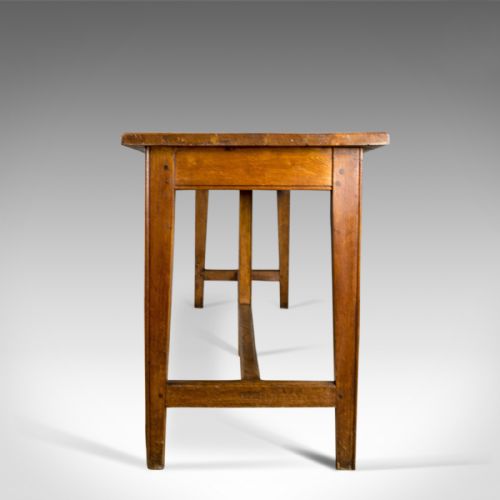 fig 3. Antique Refectory Table, Victorian, Long, Narrow, Dining, Console, Oak c.1880