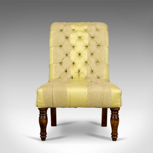 fig 1. Antique Salon Chair, English, Button-Back, Bedroom, Victorian, Circa 1870