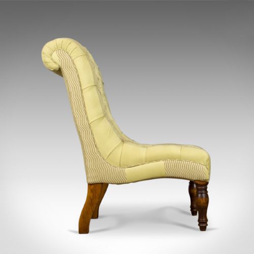 fig 2. Antique Salon Chair, English, Button-Back, Bedroom, Victorian, Circa 1870