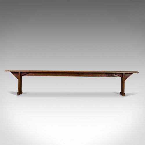 fig 1. Pair of Antique Benches, Long Mahogany English Victorian, Seat up to Six c.1900