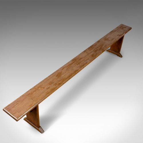 fig 3. Pair of Antique Benches, Long Mahogany English Victorian, Seat up to Six c.1900