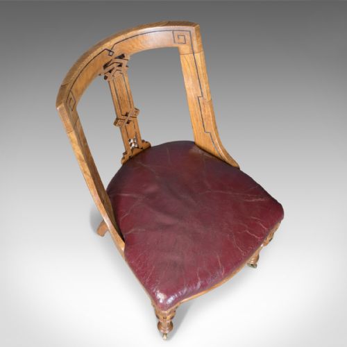 fig 5. Set of Six Antique Dining Chairs, Scottish Ash Leather, Aesthetic Movement c1880