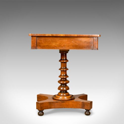 fig 1. Antique Side Table, English, Regency, End Table, Mahogany, Satinwood Circa 1820