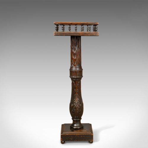 fig 1. Antique Plant Stand, English, Victorian, Mahogany, Circa 1880