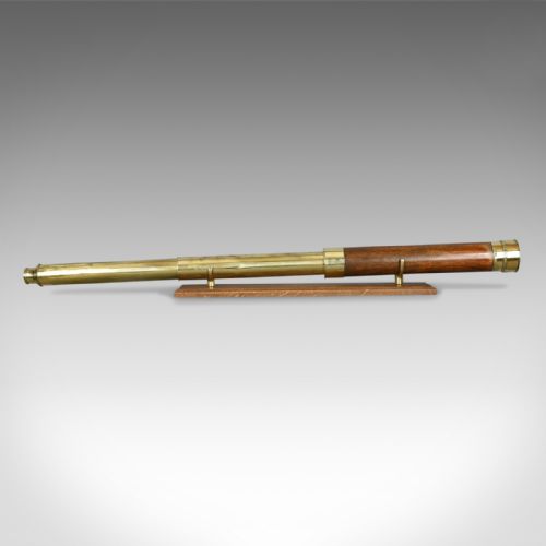 fig 1. Antique Telescope, Two Draw, Mahogany, Brass, English, Georgian, Circa 1780