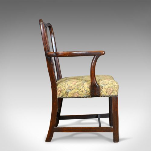 fig 2. Antique Elbow Chair, English, Georgian, Mahogany, Open Armchair, Circa 1780
