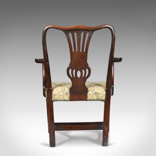 fig 4. Antique Elbow Chair, English, Georgian, Mahogany, Open Armchair, Circa 1780