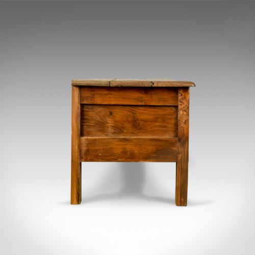 fig 2. Antique Coffer, Long, French, Oak, Blanket Chest, Trunk, Circa 1800