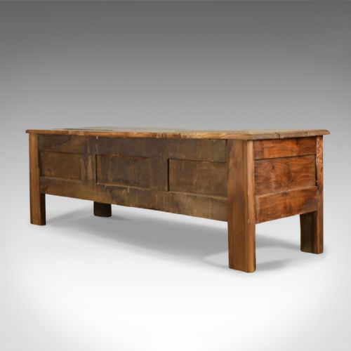 fig 3. Antique Coffer, Long, French, Oak, Blanket Chest, Trunk, Circa 1800